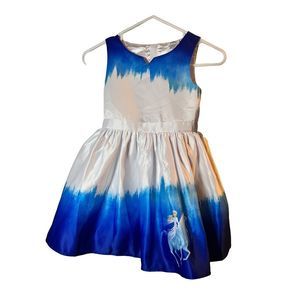 NWT Disney Kids Frozen Blue and White Dress Size 5/6